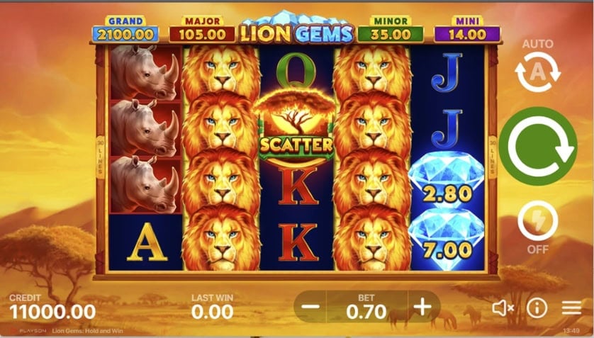 Graj teraz - Lion Gems: Hold and Win