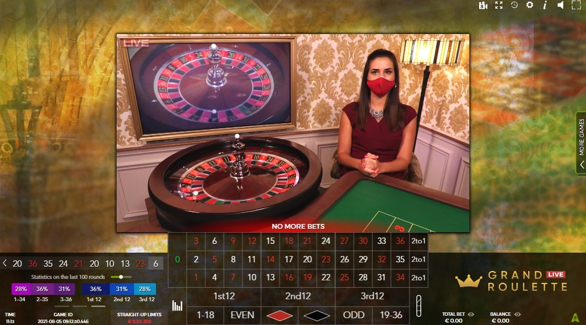 Live casino roulette