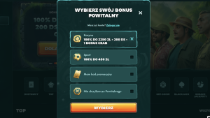 Przejdź do rejestracji i wybierz bonus