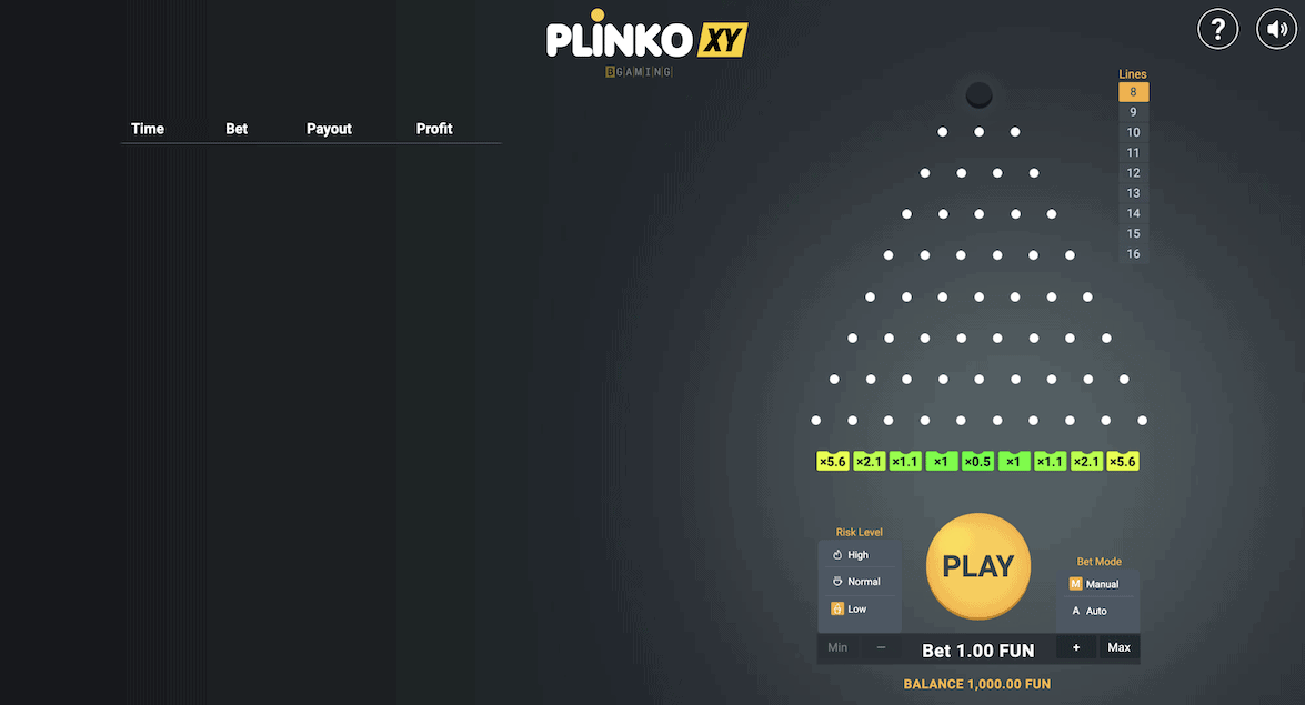 Plinko XY od BGaming